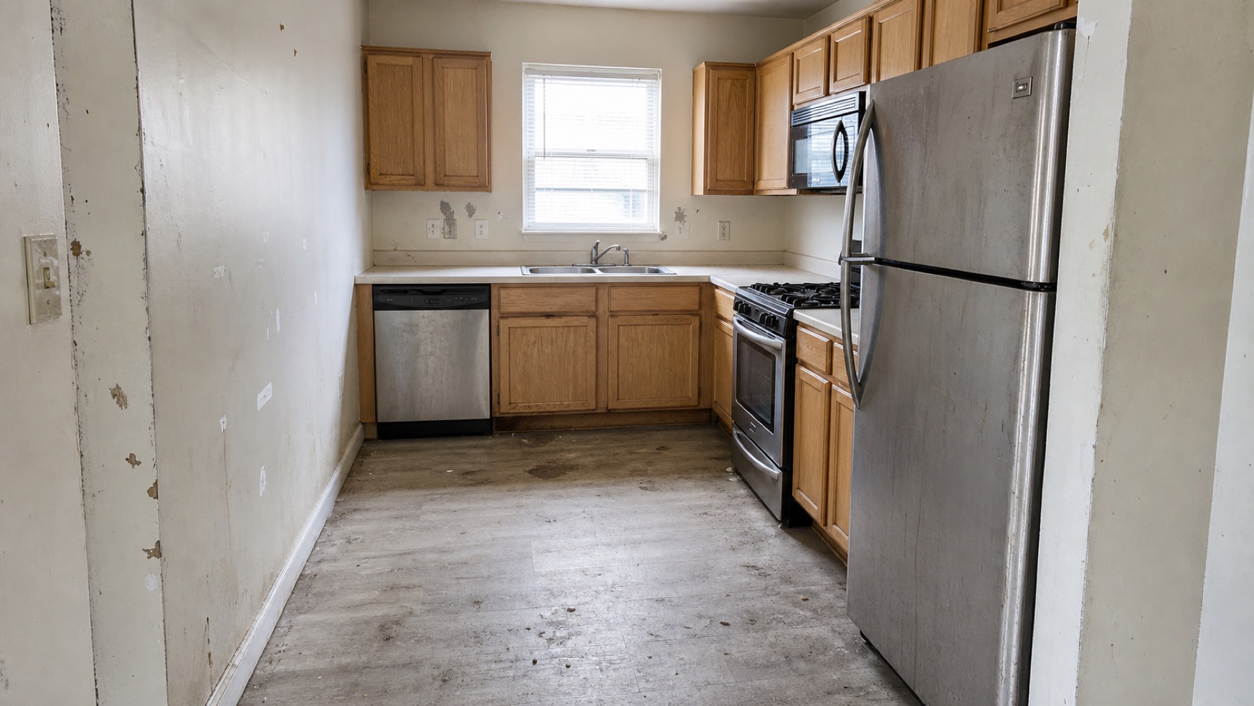 Kitchen before property preparation work