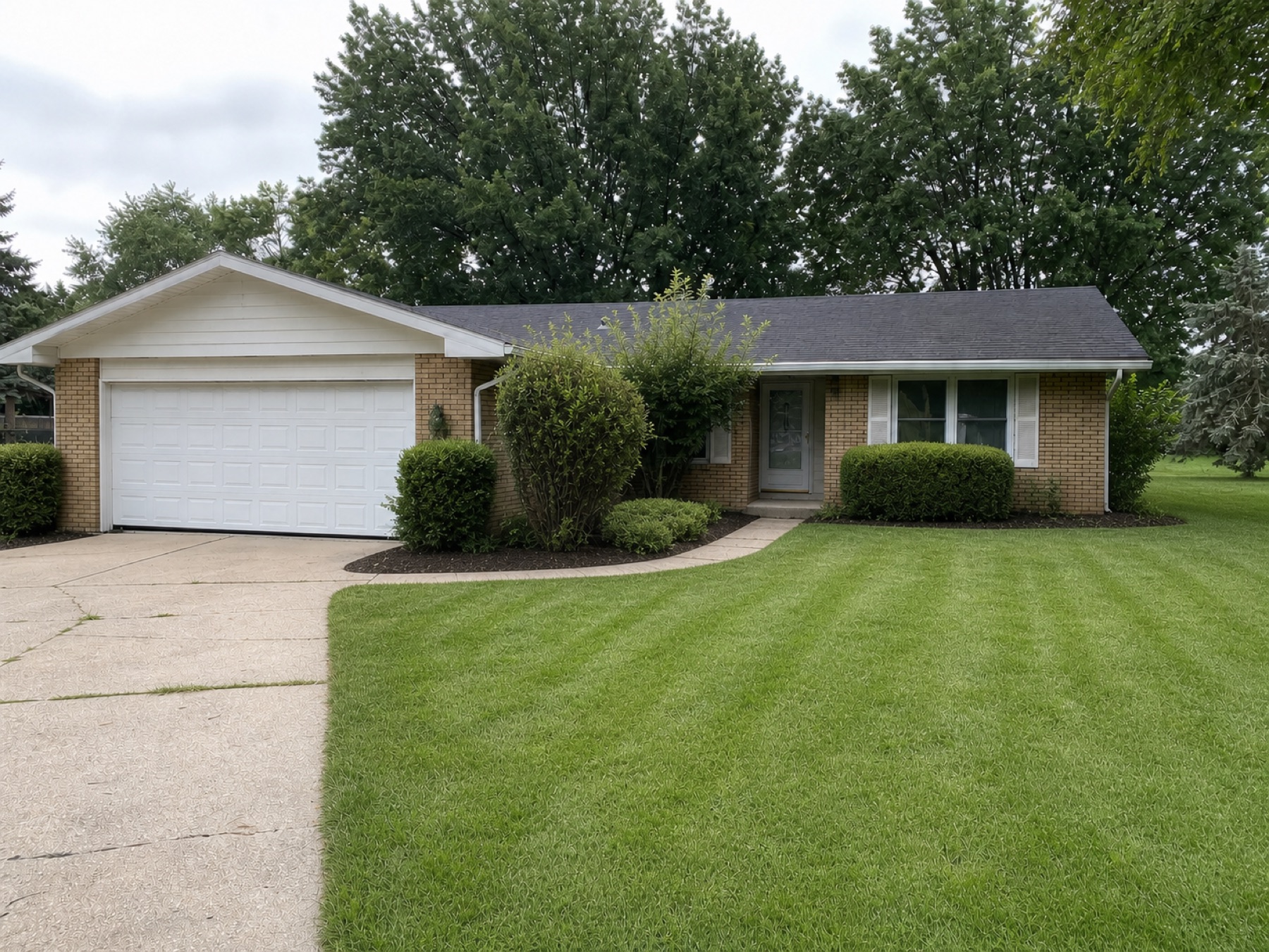 Same property after mowing, edging, trimming, and brush cleanup